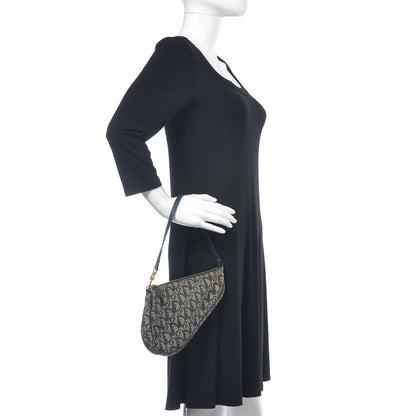 Christian Dior Monogram Mini Saddle Pochette Navy 2 of 10