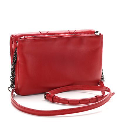 Saint Laurent Lambskin Patchwork Monogram Jamie Chain Wallet Red 3 of 13