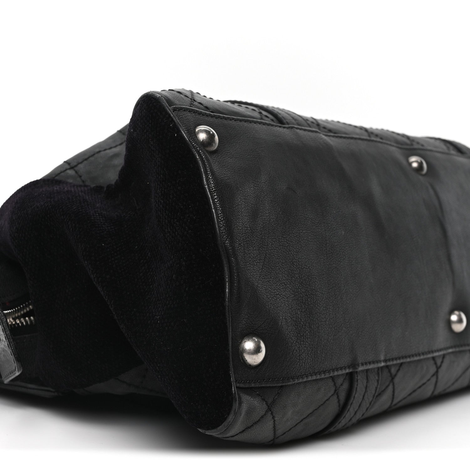 Chanel Calfskin Terrycloth Quilted Large Reissue Bowling Bag Tote Black 8 of 9