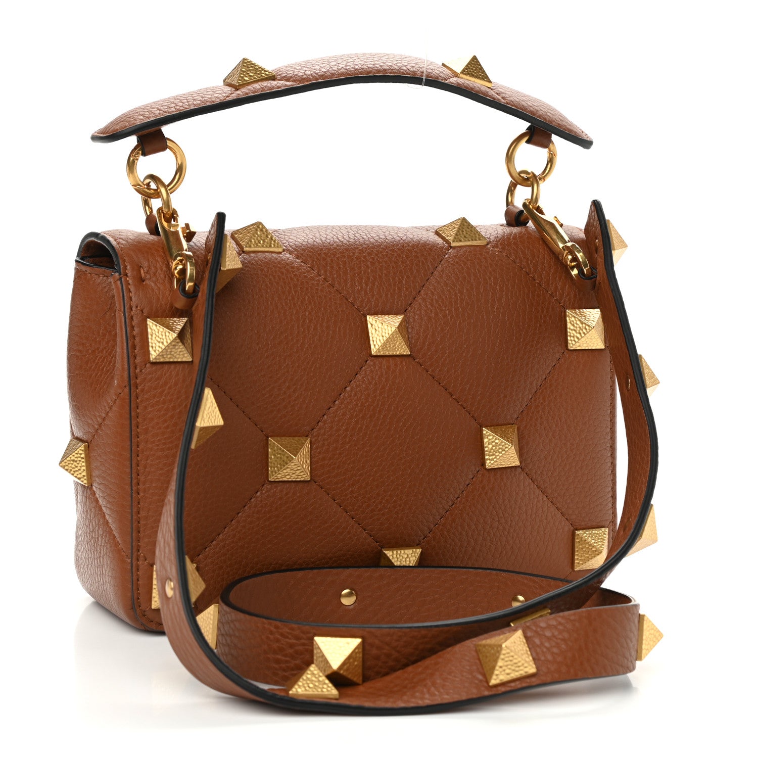Valentino Garavani Grained Calfskin Medium Roman Stud Shoulder Bag Selleria 3 of 9