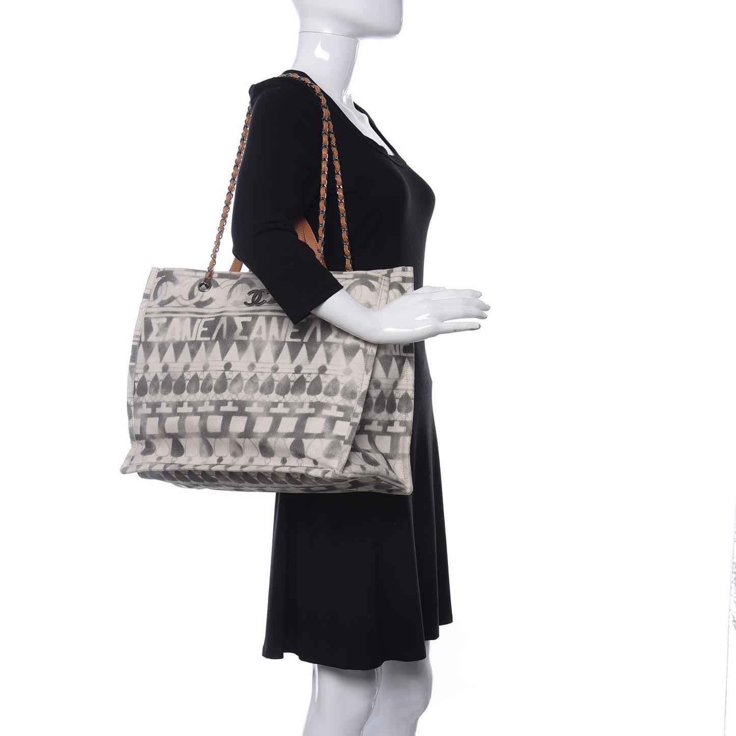 Canvas Large Iliad Shopping Tote Beige