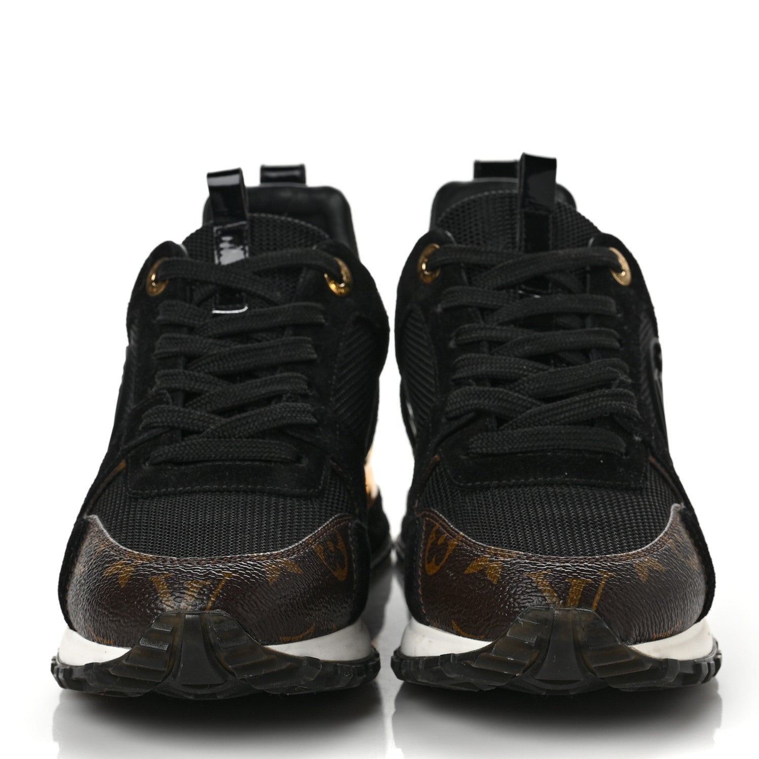 Louis Vuitton Suede Monogram Run Away Sneakers 36 Black 2 of 8