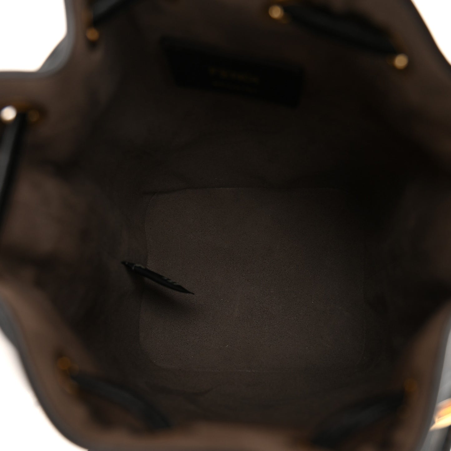 Vitello Liberty F is Fendi Bi-Color FF 1974 Embossed Mini Mon Tresor Bucket Bag Maya Black