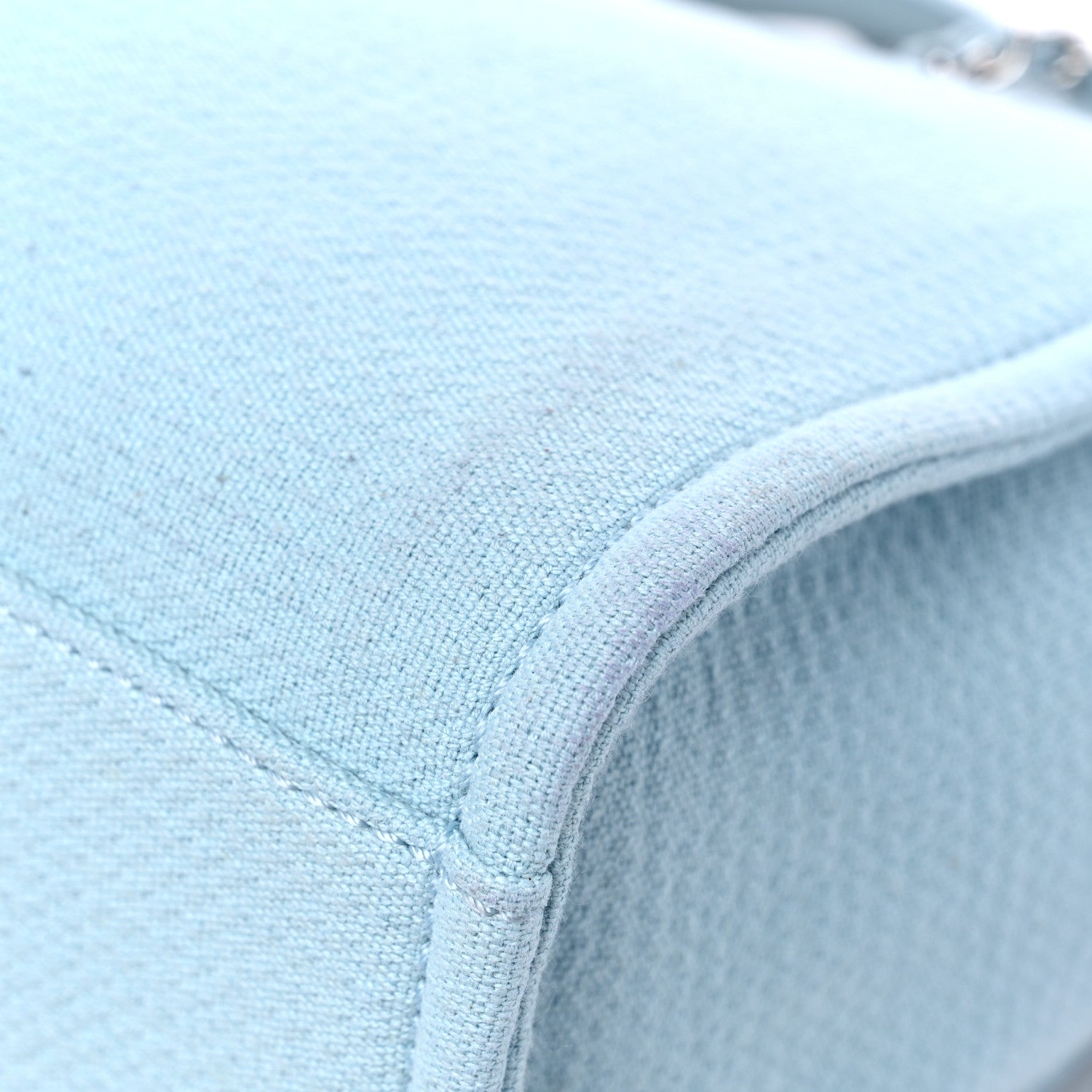 Chanel Mixed Fibers Small Deauville Tote Light Blue 12 of 15