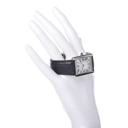 Cartier Stainless Steel Alligator 27mm Tank Solo Quartz Watch 2 of 11