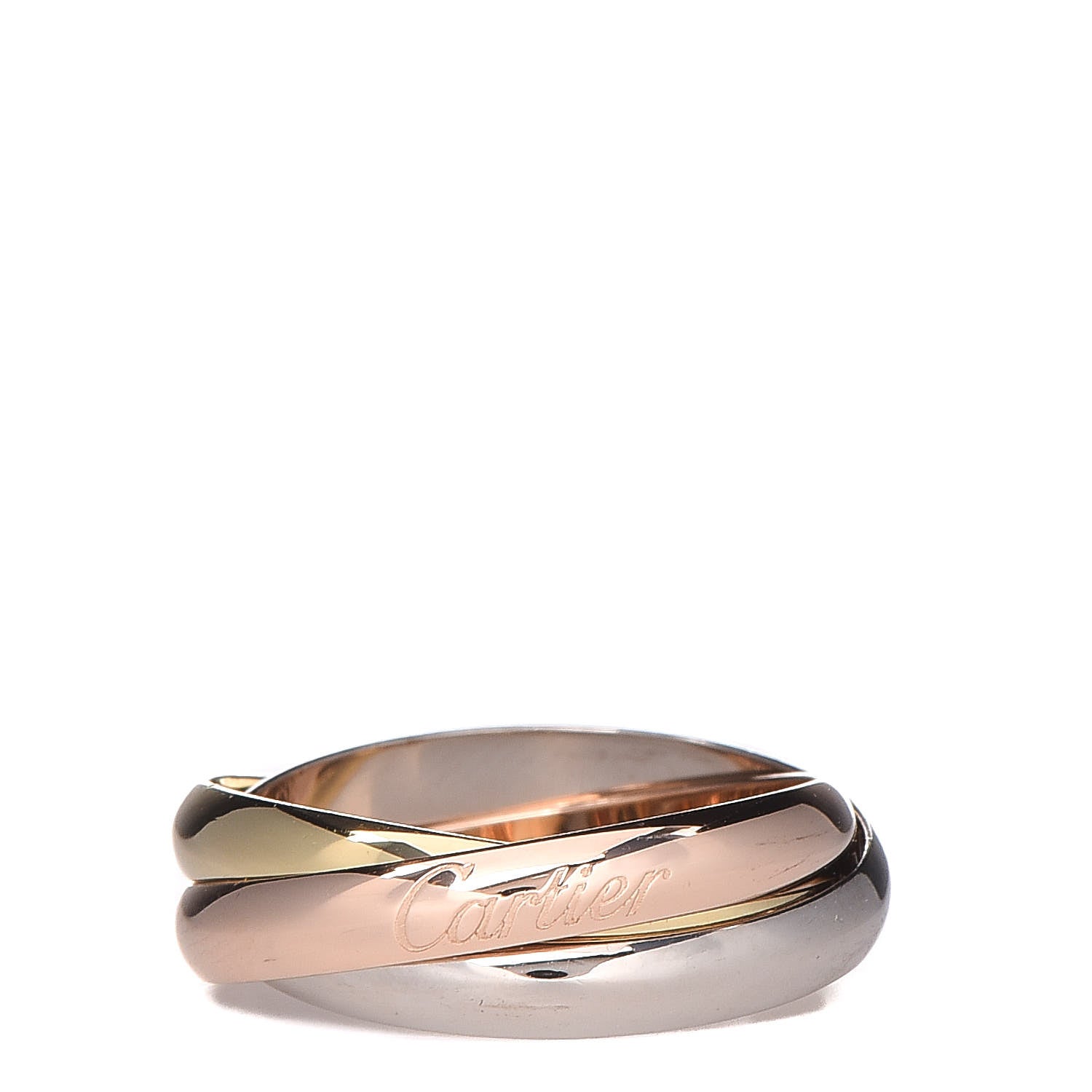 Cartier 18K Pink Yellow White Gold Small Trinity Ring 51 5.75 1 of 7