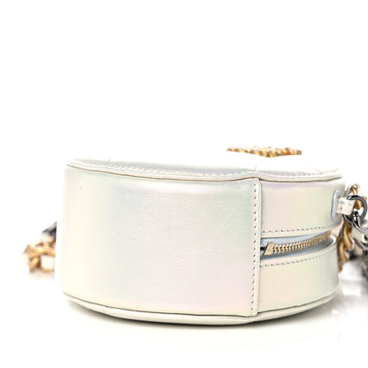 Chanel Iridescent Calfskin Quilted Chanel 19 Round Clutch With Chain White 9 of 10