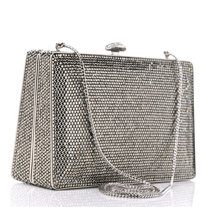 Judith Leiber Swarovski Crystal Minaudiere Clutch Silver 3 of 8
