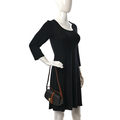 Celine Triomphe Canvas Calfskin Tabou Clutch on Strap Tan 2 of 11