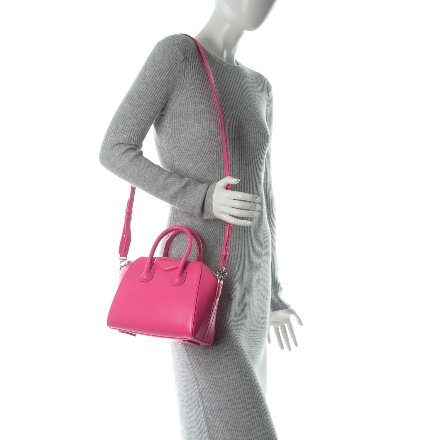 Givenchy Shiny Lord Calfskin Mini Antigona Shocking Pink 2 of 7