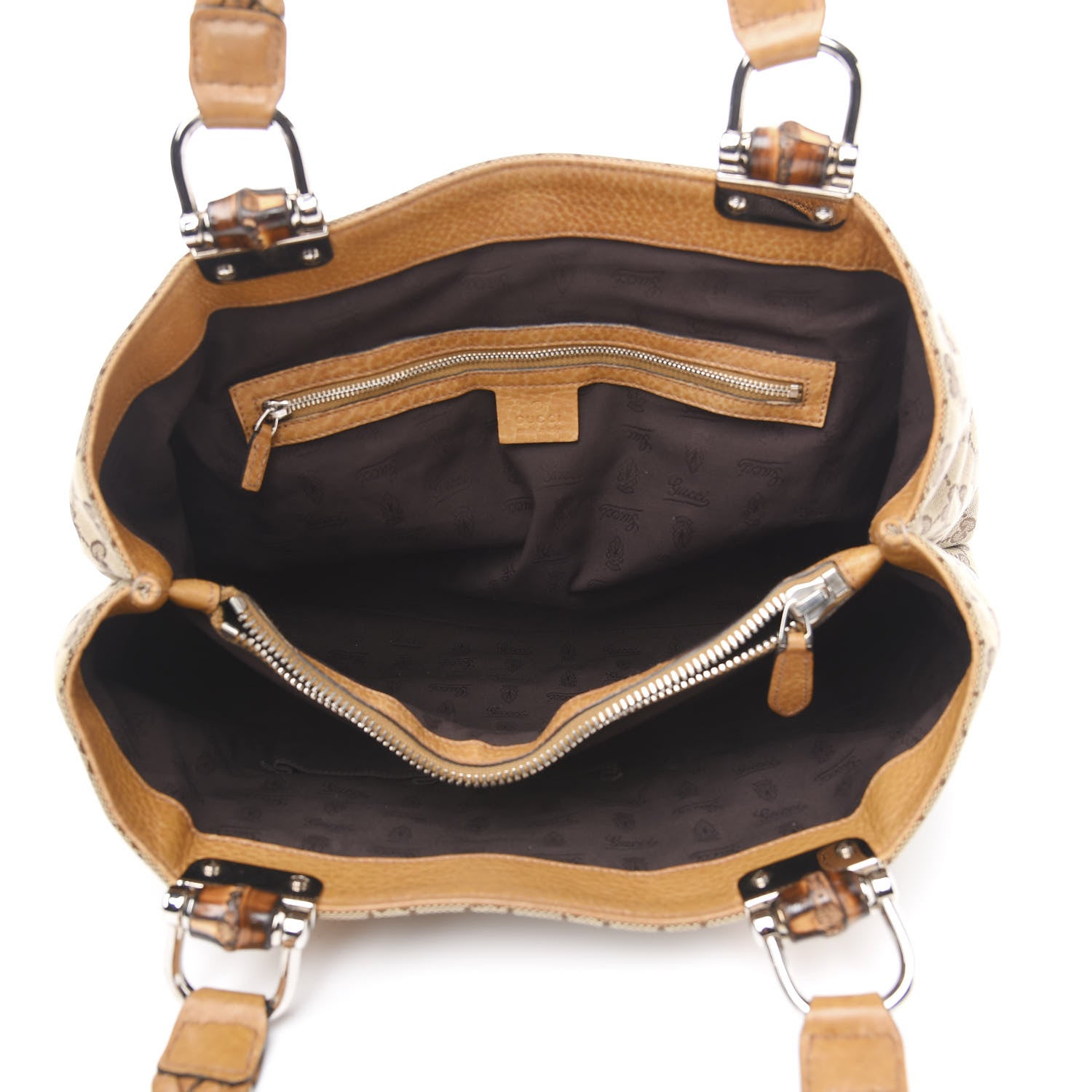 Gucci Monogram Medium Bamboo Bar Tote Yellow 4 of 11
