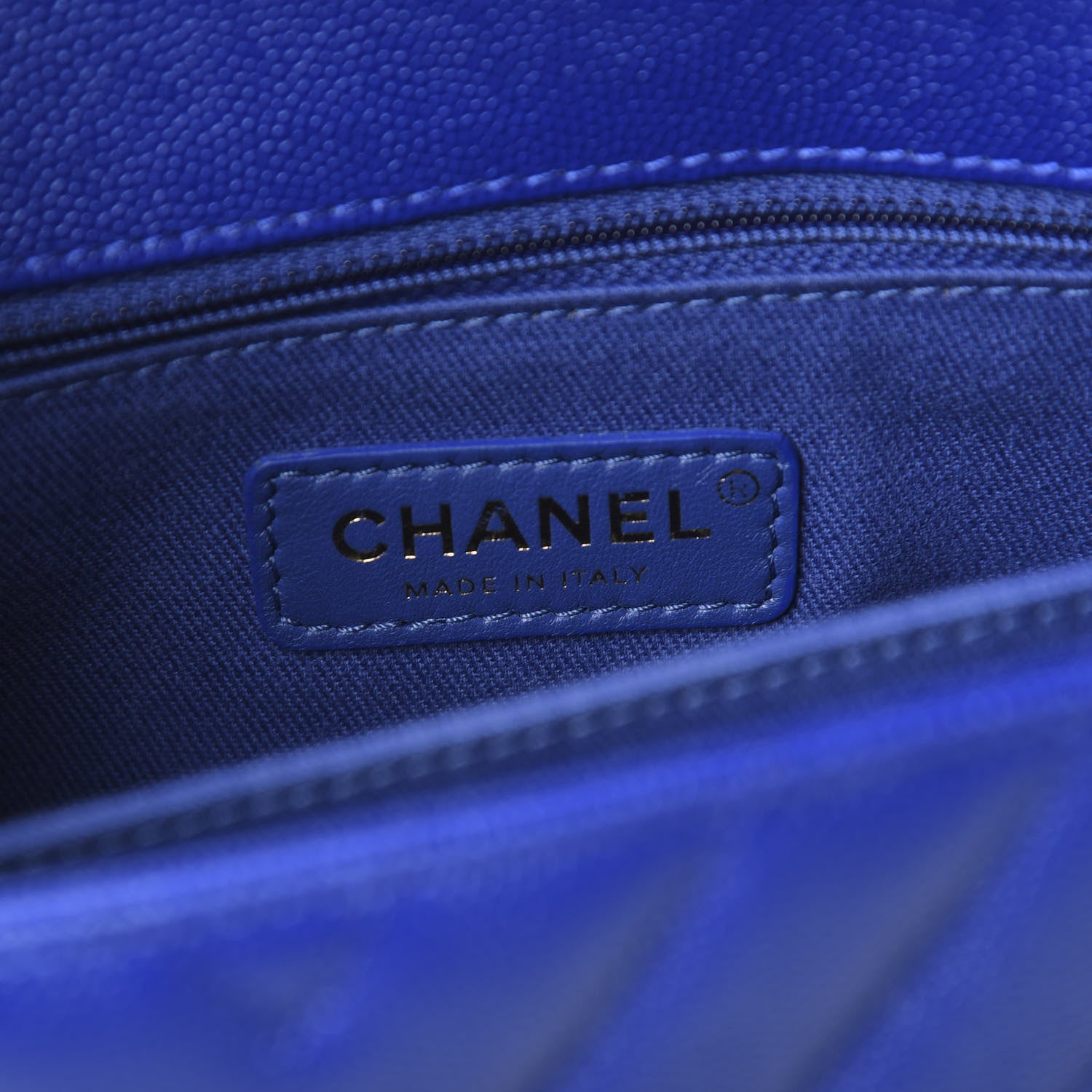 Chanel Caviar Chevron Quilted Mini Coco Handle Flap Blue 7 of 11