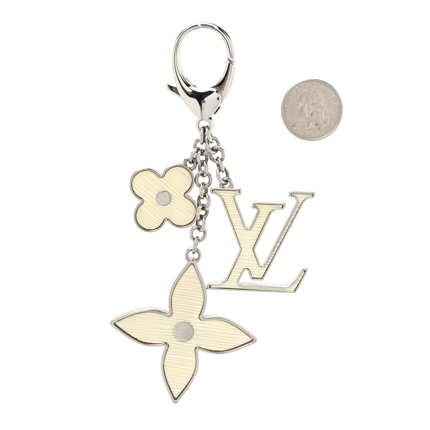 Louis Vuitton Fleur d Epi Bag Charm Ivory 2 of 4