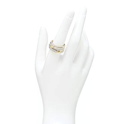 David Yurman Sterling Silver 18K Yellow Gold Double X Crossover Ring 59 8.75 2 of 4