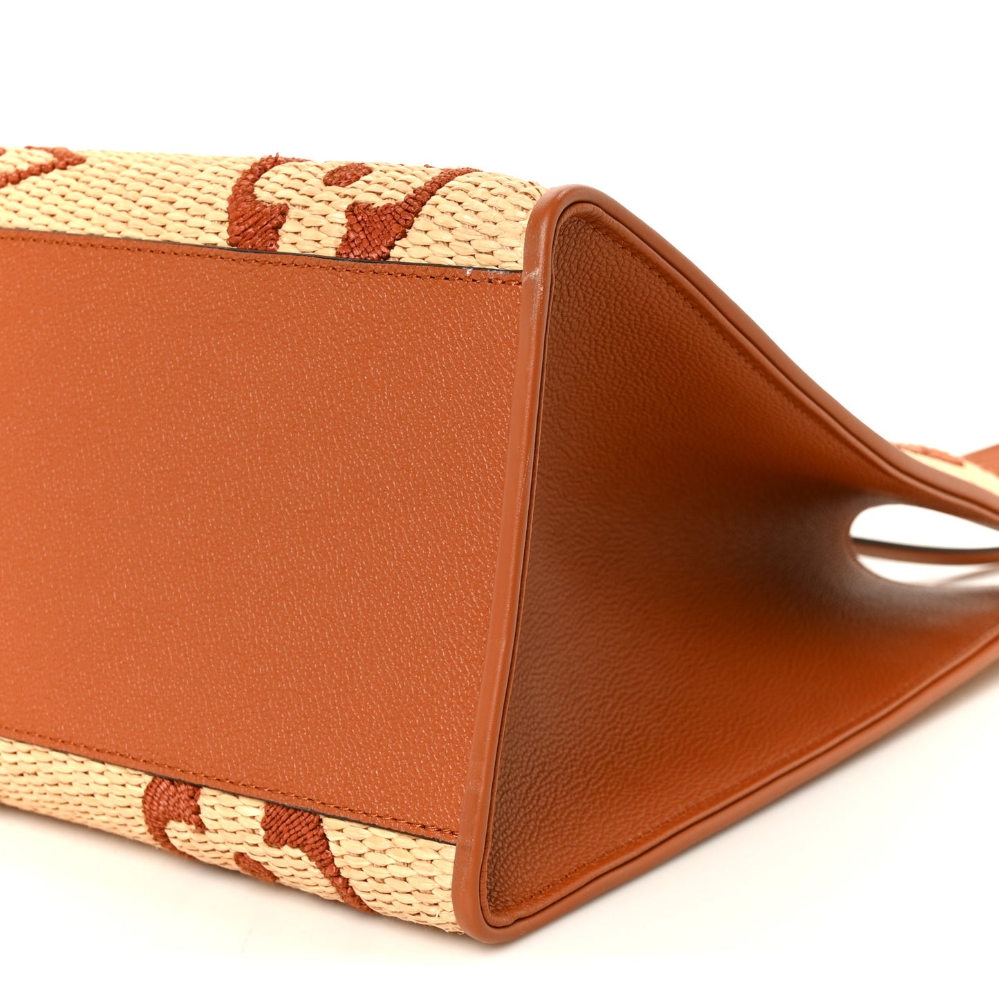 Raffia Calfskin Monogram Giant Onthego GM Tan