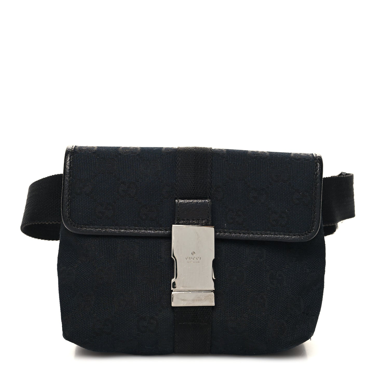 GG Monogram Web Buckle Belt Bag Black
