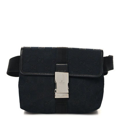 Gucci GG Monogram Web Buckle Belt Bag Black 1 of 11