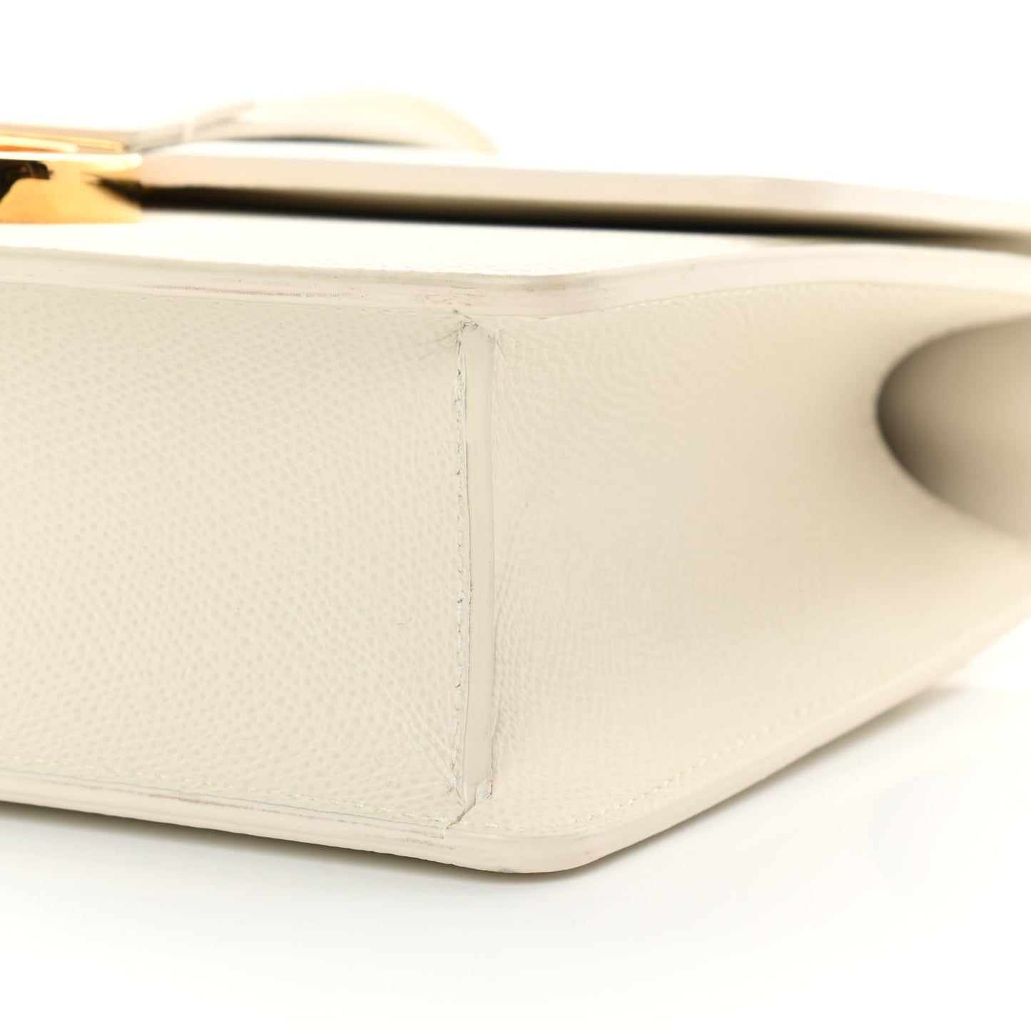 Grained Calfskin 30 Montaigne Flap Bag White