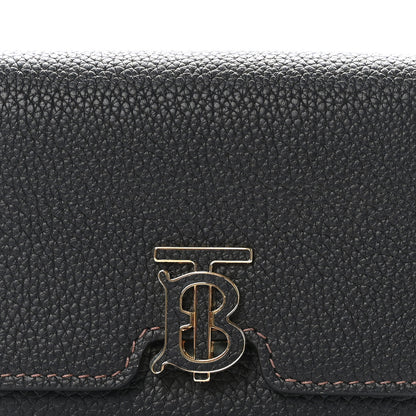 Burberry Grained Calfskin TB Compact Wallet Black 8 of 8