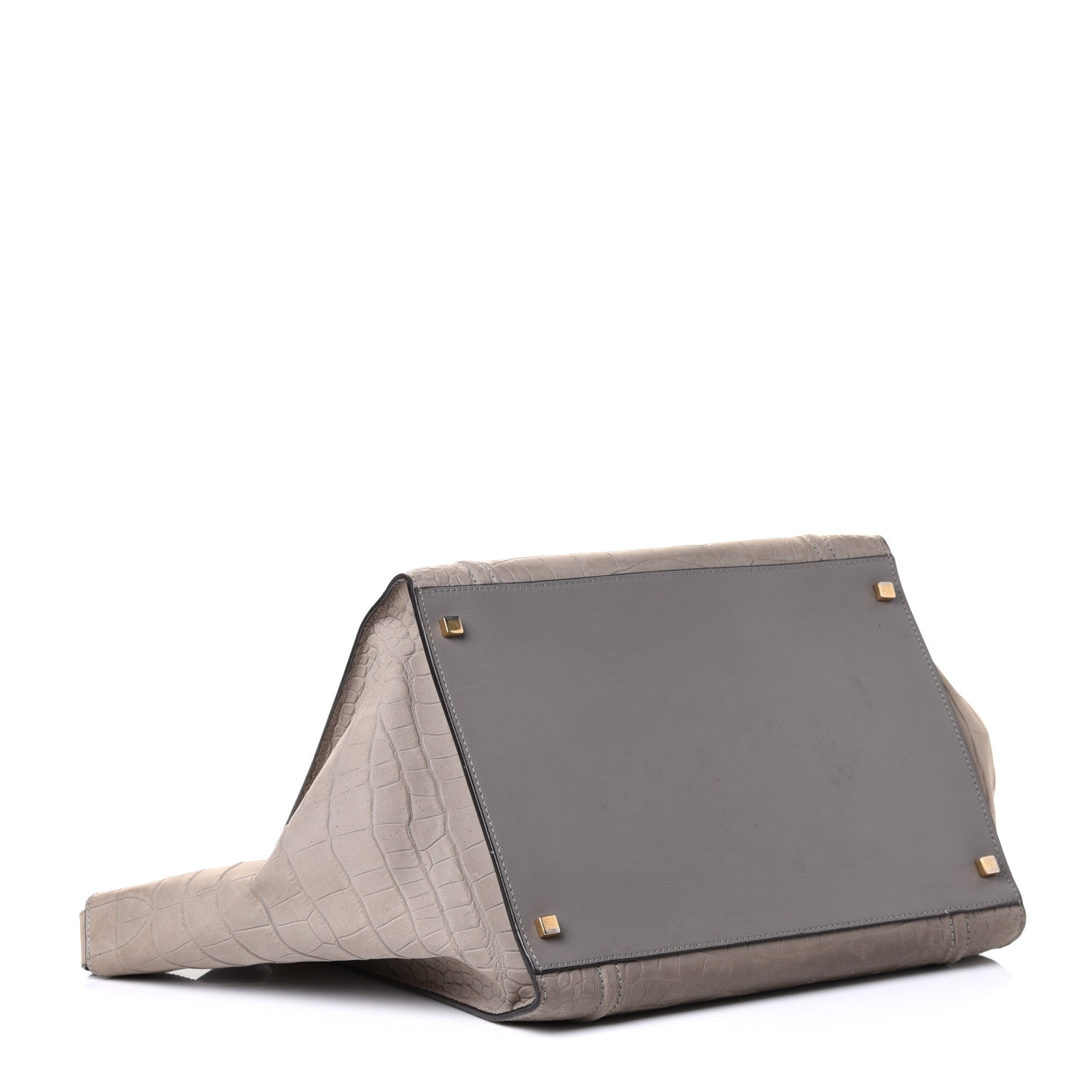 Celine Nubuck Crocodile Embossed Large Phantom Luggage Grey 6 of 8