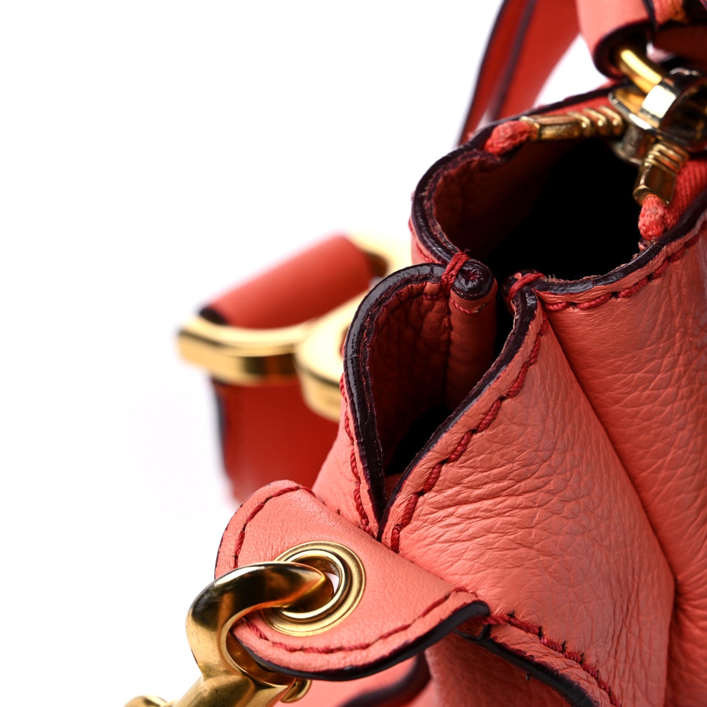 Calfskin Medium Marcie Satchel Coral