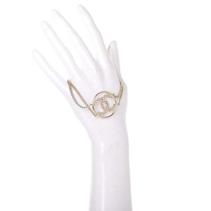 Chanel Baguette Crystal High Society CC Chain Bracelet Gold 2 of 5