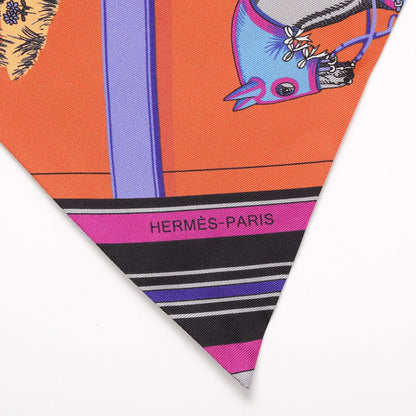 Hermes Silk Mors A Jouets Chemise Maxi Twilly Rouge Vert Multicolor 6 of 6