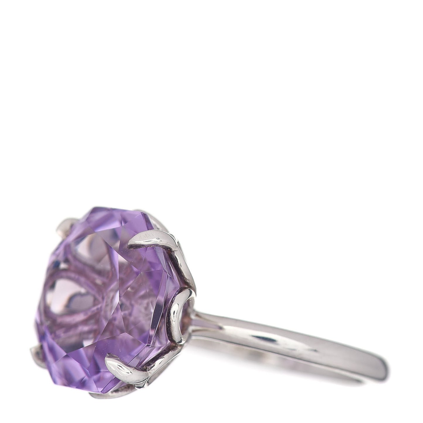 Sterling Silver Amethyst Sparklers Octagonal Cocktail Ring 49 5