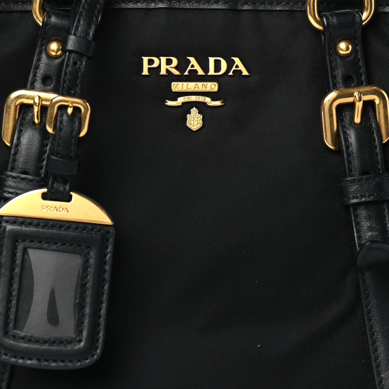 Prada Tessuto Nylon Vitello Daino Tote Black 8 of 10