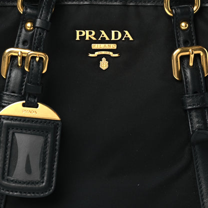 Prada Tessuto Nylon Vitello Daino Tote Black 8 of 10