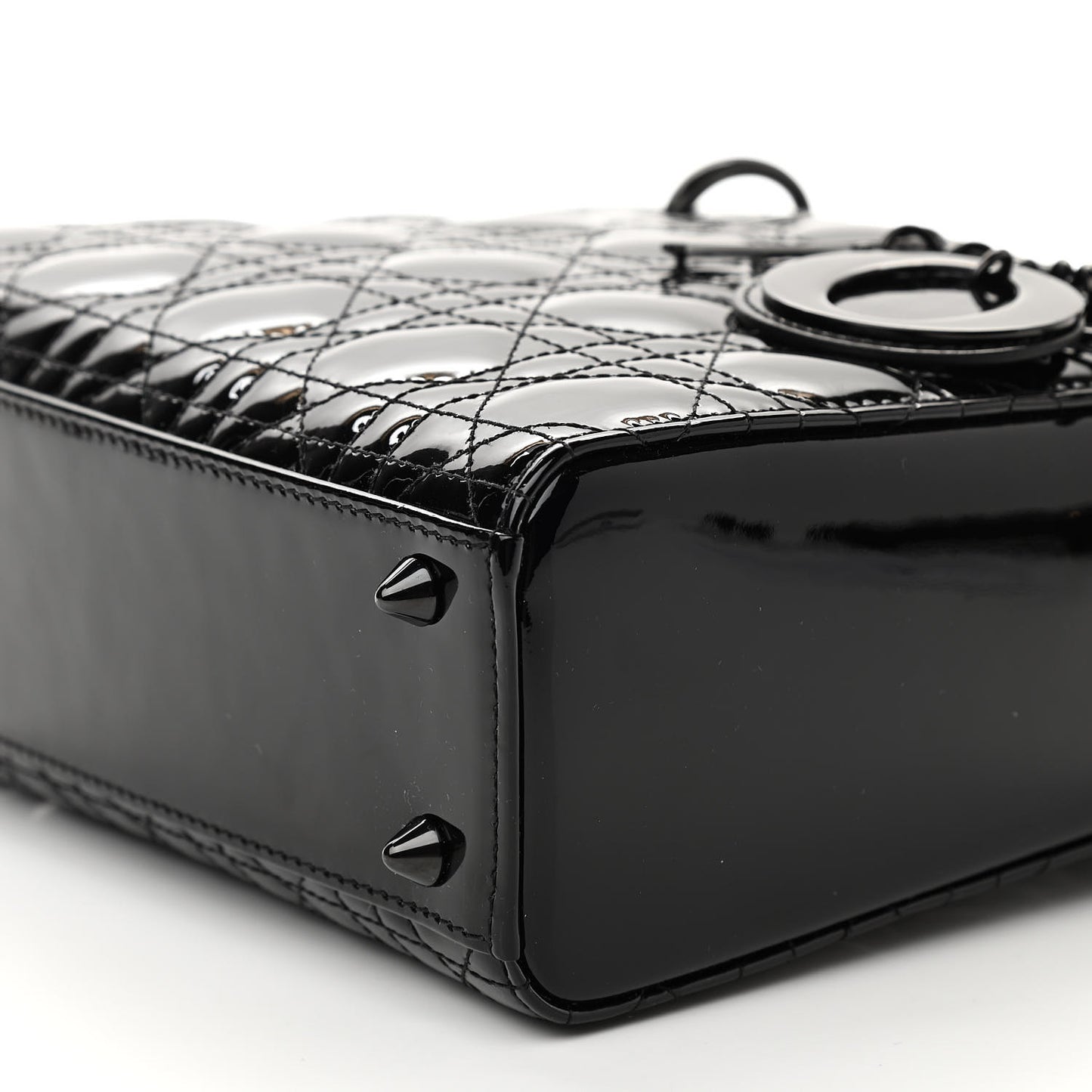 Patent Cannage Small Lady Dior Black