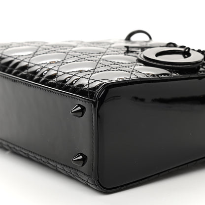 Christian Dior Patent Cannage Small Lady Dior Black 9 of 10