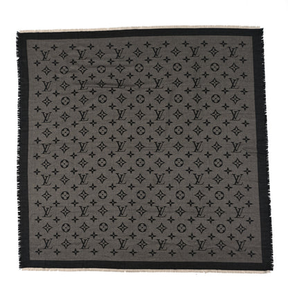 Louis Vuitton Wool Silk Monogram Neo Natte Shawl Black 1 of 3