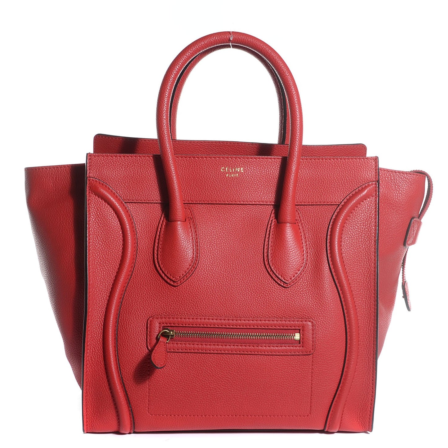 Drummed Calfskin Mini Luggage Coquelicot