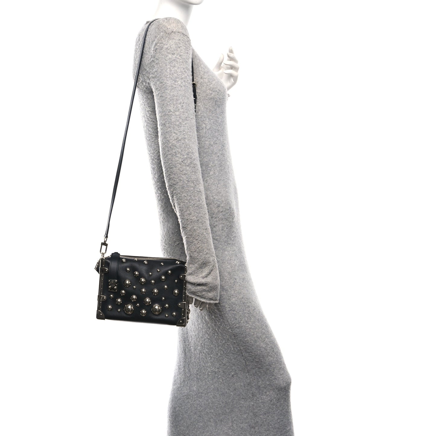 LV X YK Taurillon Brass Metal Dots Side Trunk Black