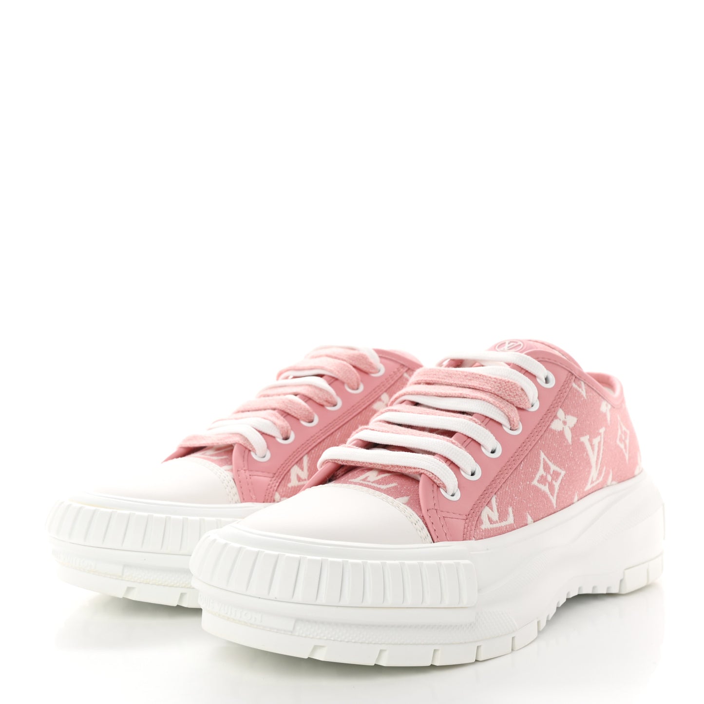 Denim Monogram Squad Sneakers 38 Pink