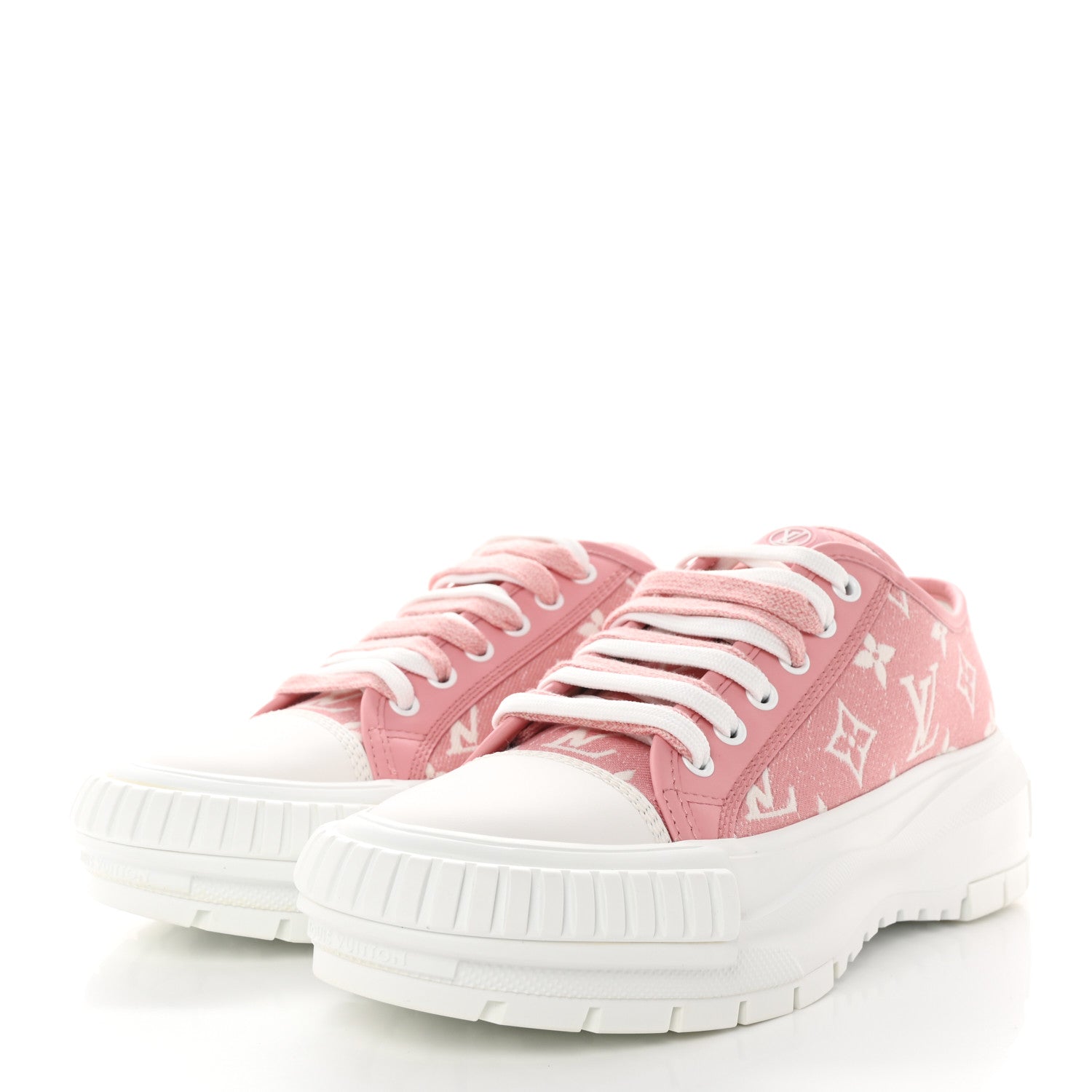 Louis Vuitton Denim Monogram Squad Sneakers 38 Pink 3 of 10