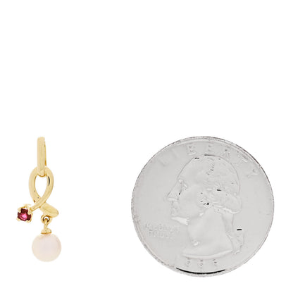 Mikimoto 18K Yellow Gold Akoya Pearl 5mm Pendant 2 of 4