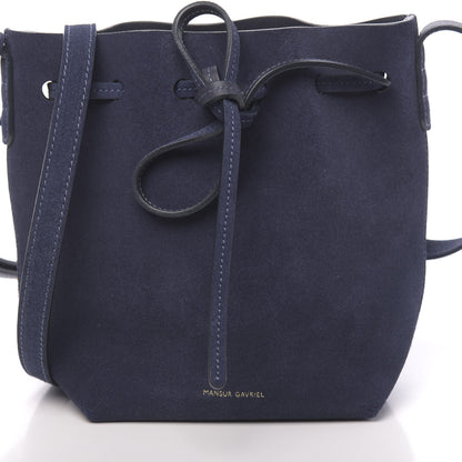 Mansur Gavriel Suede Mini Mini Bucket Bag Blu 6 of 9