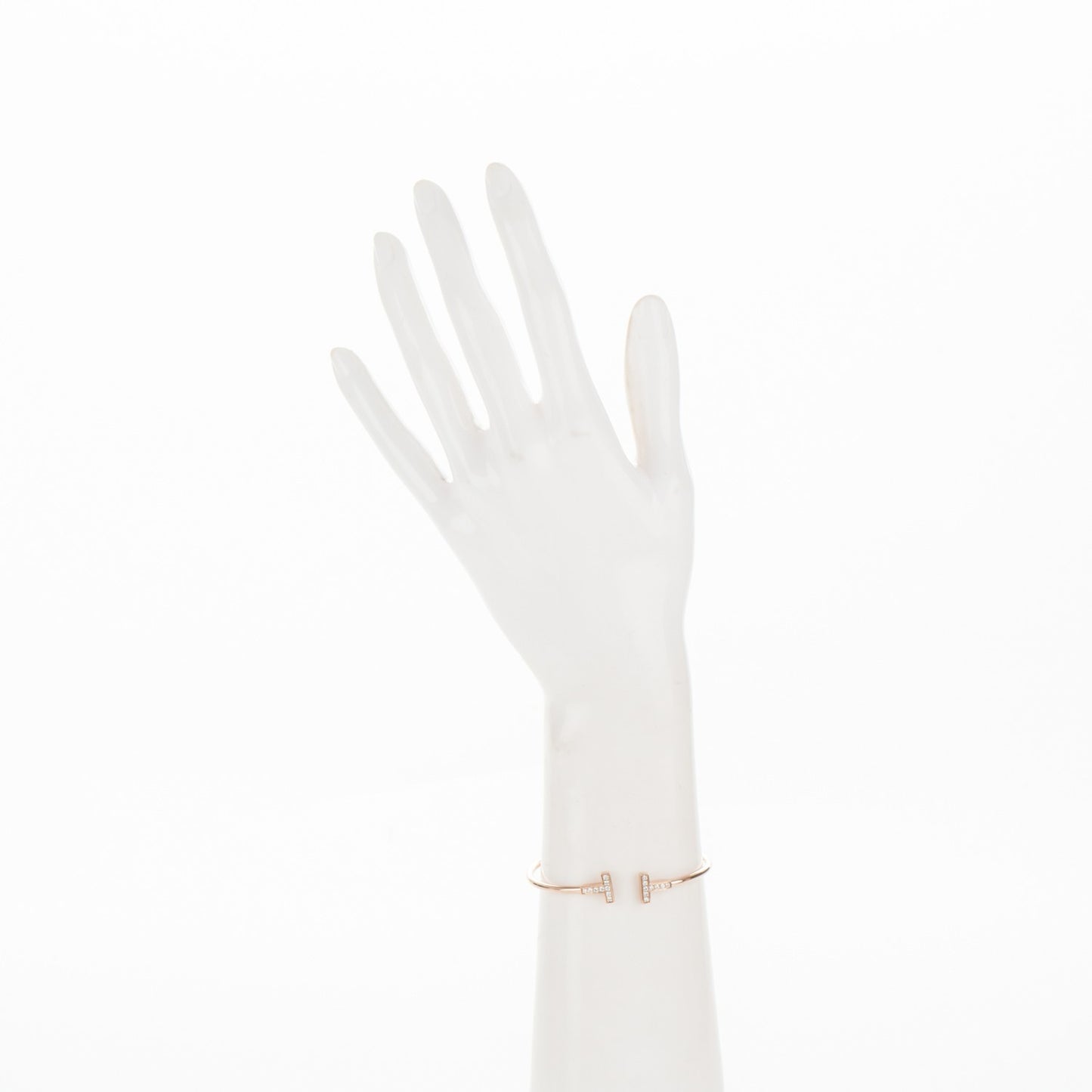 18K Rose Gold Diamond T Wire Bracelet