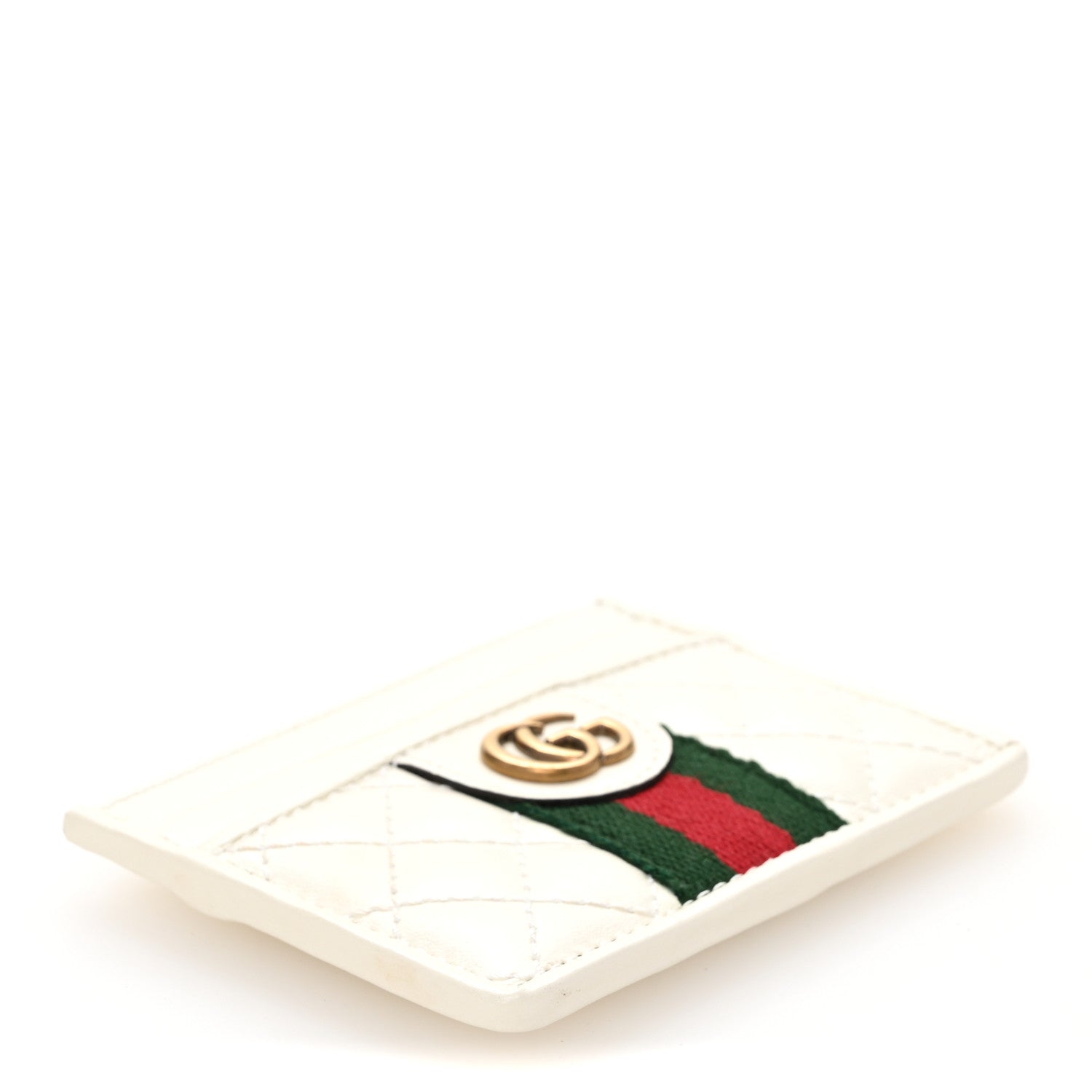 Gucci Calfskin Web Stitched Ophidia Card Holder Off White 4 of 8