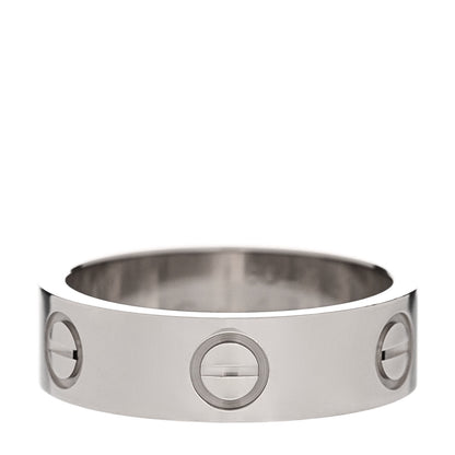 Cartier 18K White Gold 5.5mm LOVE Ring 53 6.25 1 of 5