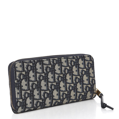 Christian Dior Oblique Zip Around Wallet Blue 3 of 8