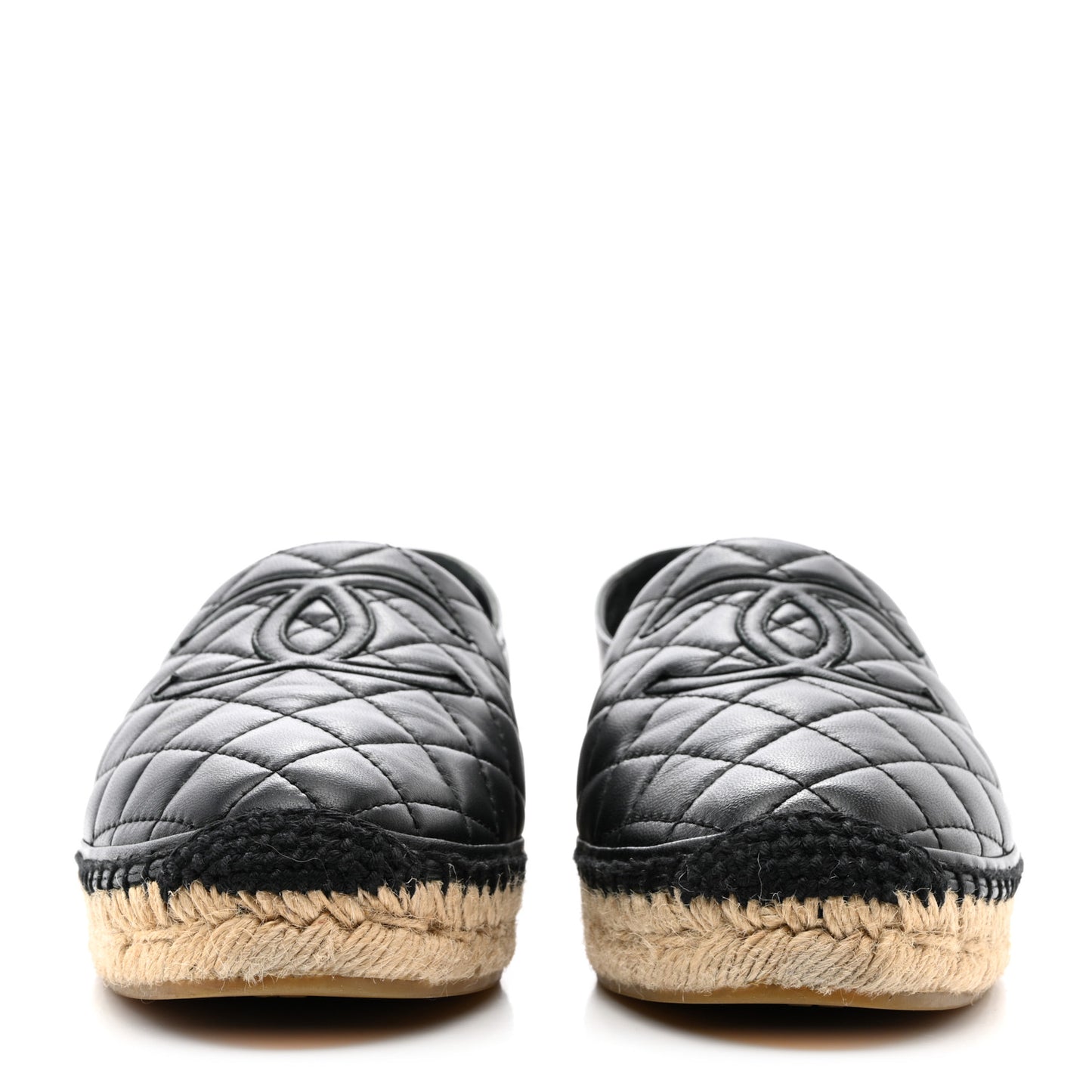 Lambskin Quilted CC Espadrilles 40 Black
