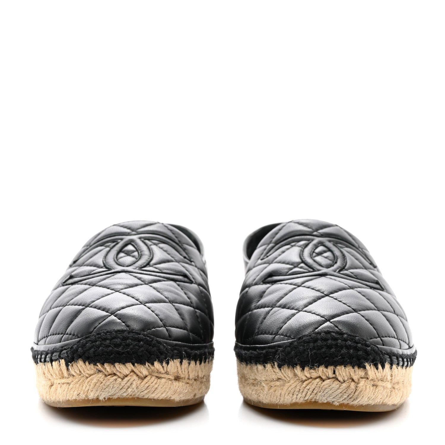 Chanel Lambskin Quilted CC Espadrilles 40 Black 2 of 10