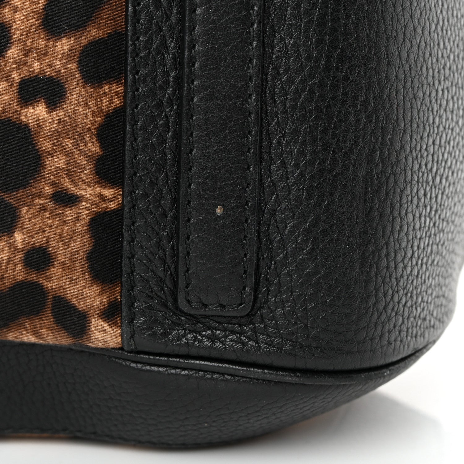 Dolce & Gabbana Calfskin Canvas Leopard Print Animalier Shoulder Bag Black 13 of 23