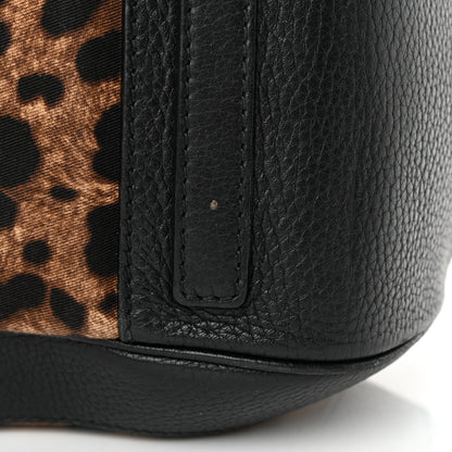 Dolce & Gabbana Calfskin Canvas Leopard Print Animalier Shoulder Bag Black 13 of 23