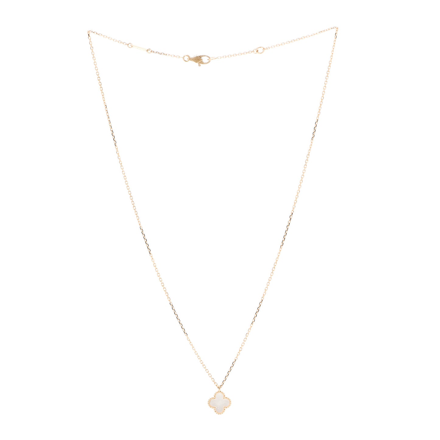 18K Yellow Gold Mother of Pearl Sweet Alhambra Pendant Necklace