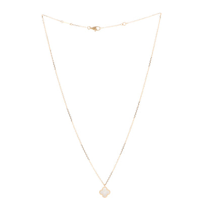 Van Cleef & Arpels 18K Yellow Gold Mother of Pearl Sweet Alhambra Pendant Necklace 3 of 7