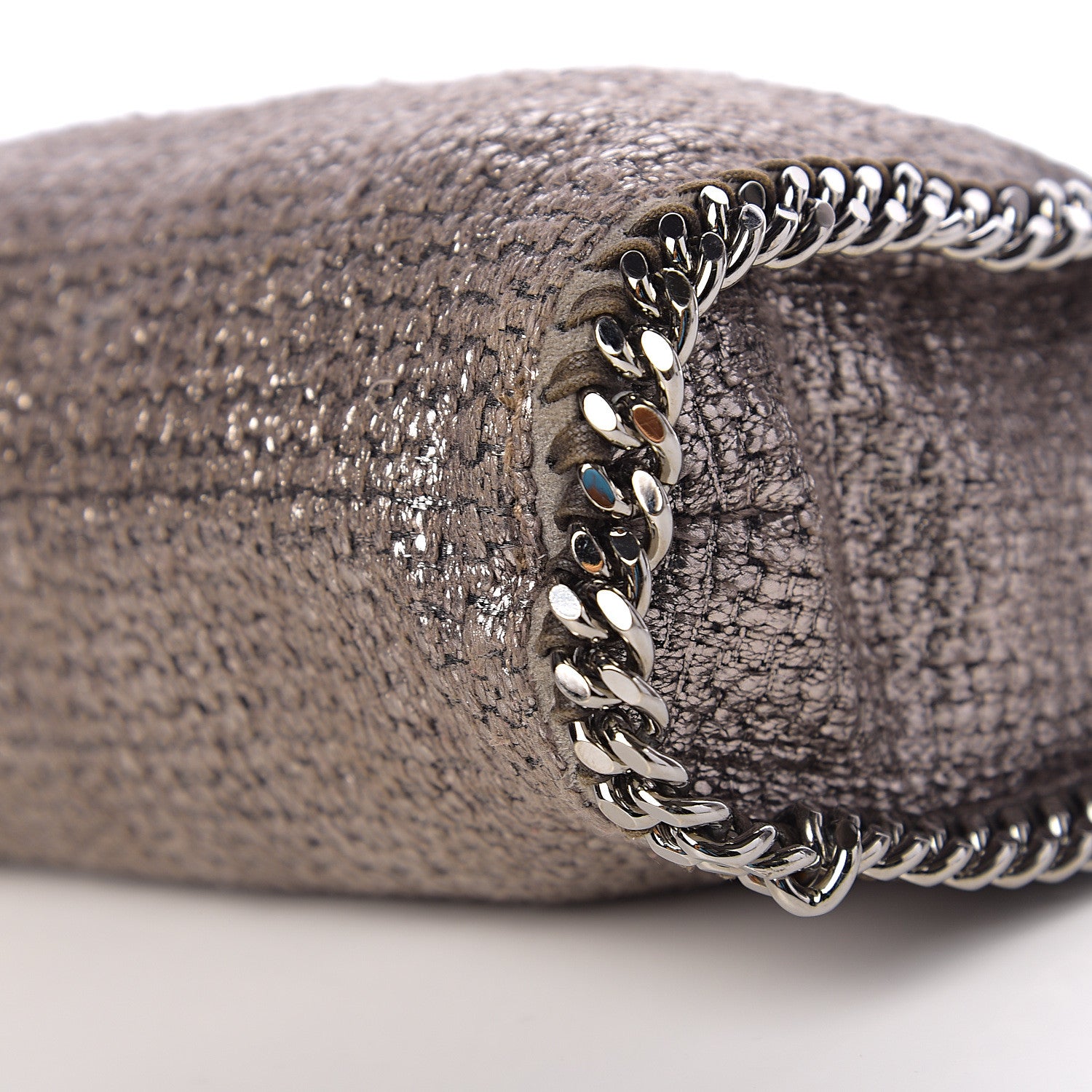Stella McCartney Metallic Tricot Falabella Fold Over Tote Grey 8 of 8